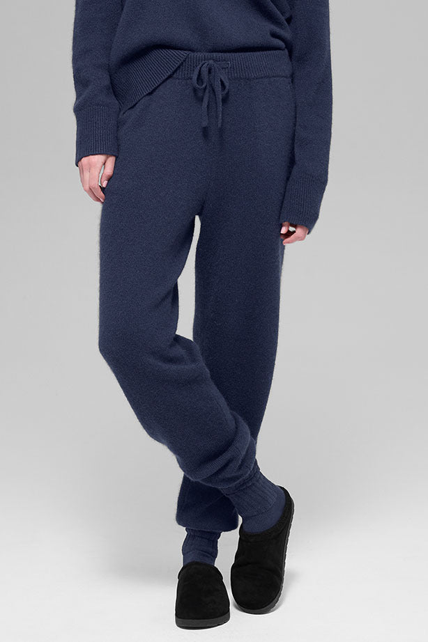 Wool Cashmere High-Waist New Class Jogger - Navy — photo 4