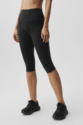 16" High-Waist Airbrush Capri - Black — photo 1