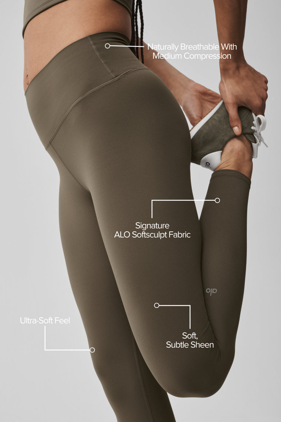 ALO Softsculpt High-Waist 7/8 Legging - Olive Tree — photo 2