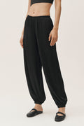 Silk Blend High-Waist Radiance Pant - Black — photo 1