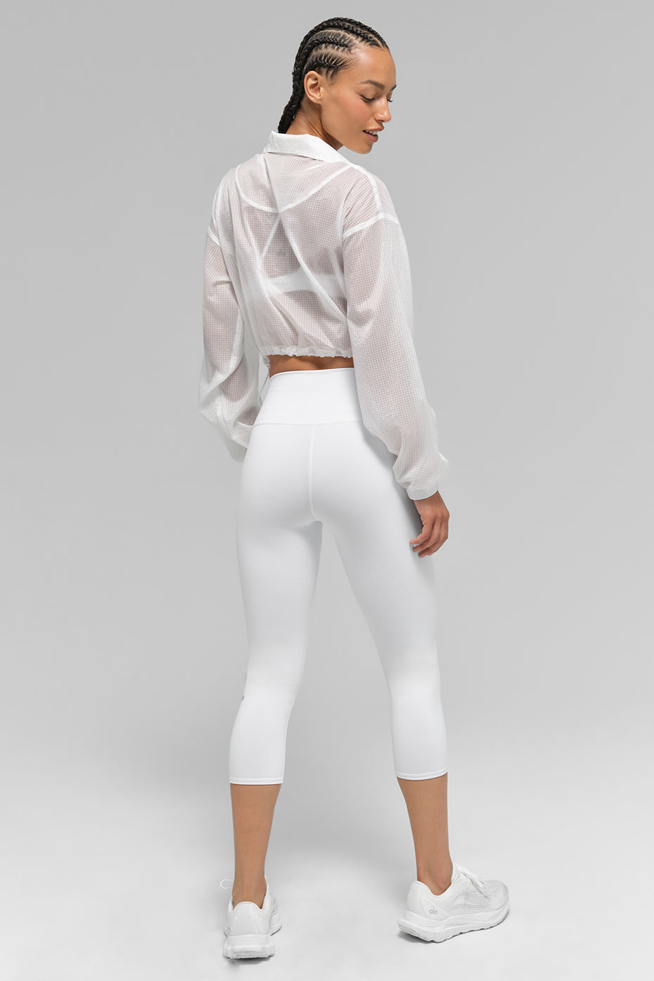 High-Waist Airbrush Capri - White — photo 4