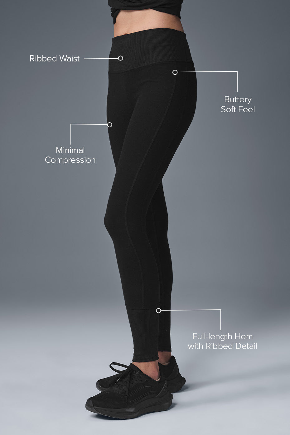 High-Waist Alosoft Lounge Legging - Black — photo 2