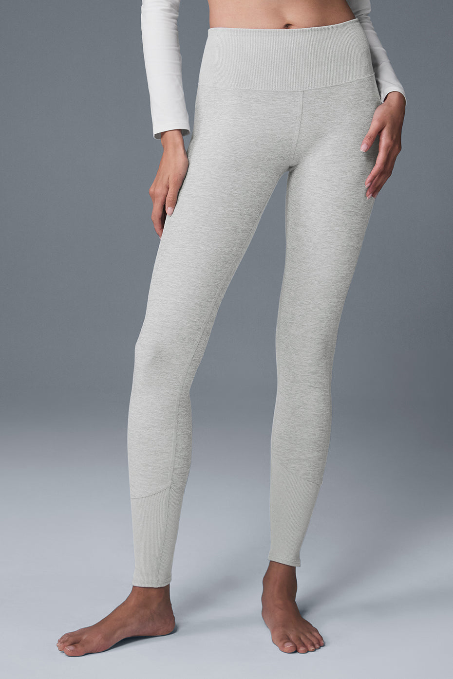 High-Waist Alosoft Lounge Legging - Athletic Heather Grey — photo 2