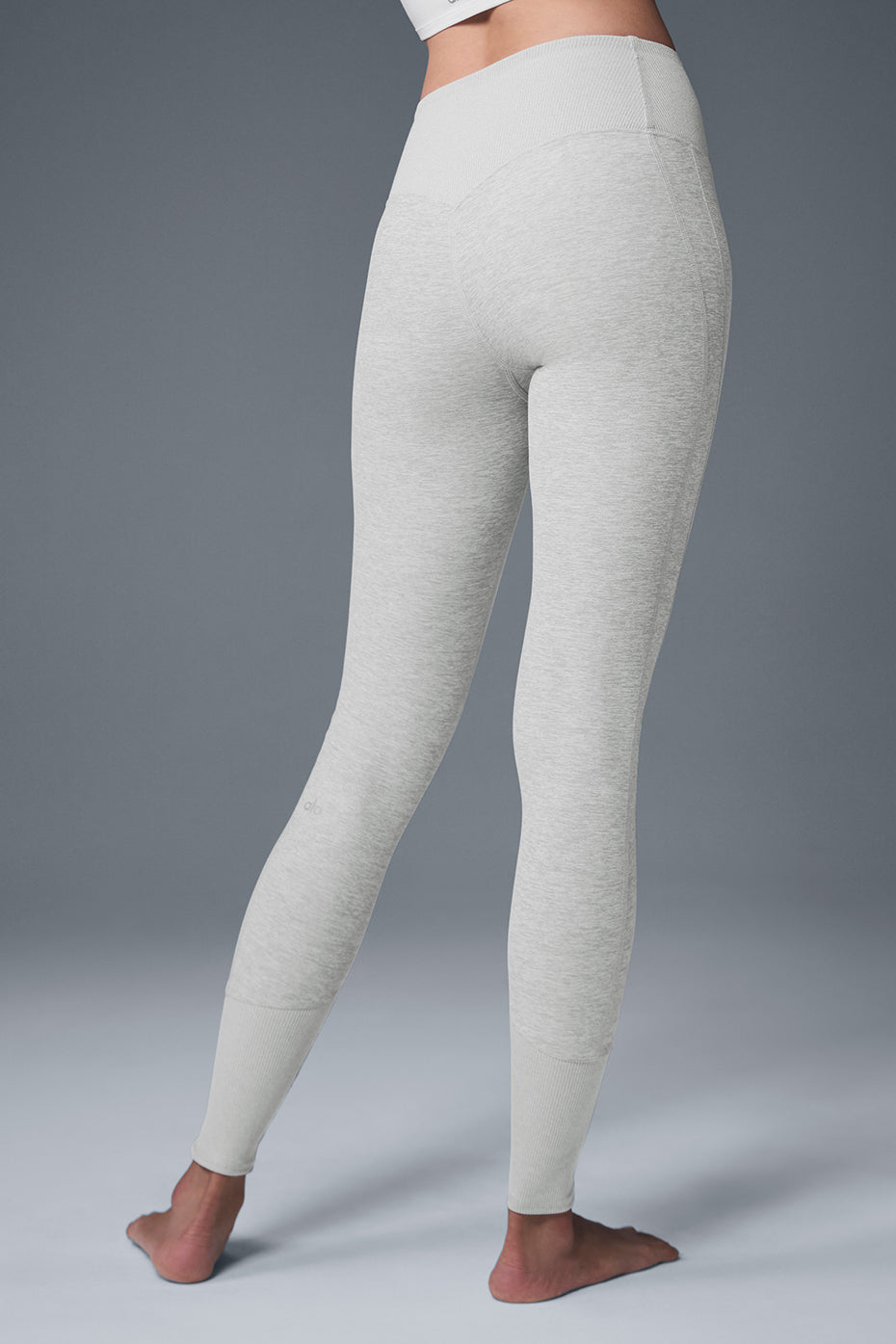 High-Waist Alosoft Lounge Legging - Athletic Heather Grey — photo 3