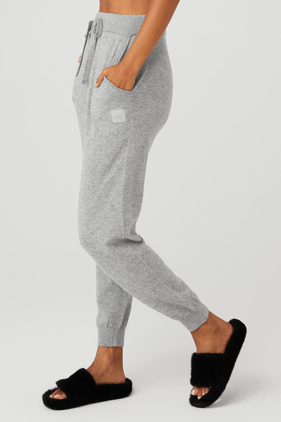 High-Waist Cashmere Jet Set Pant - Dove Grey Heather — photo 2