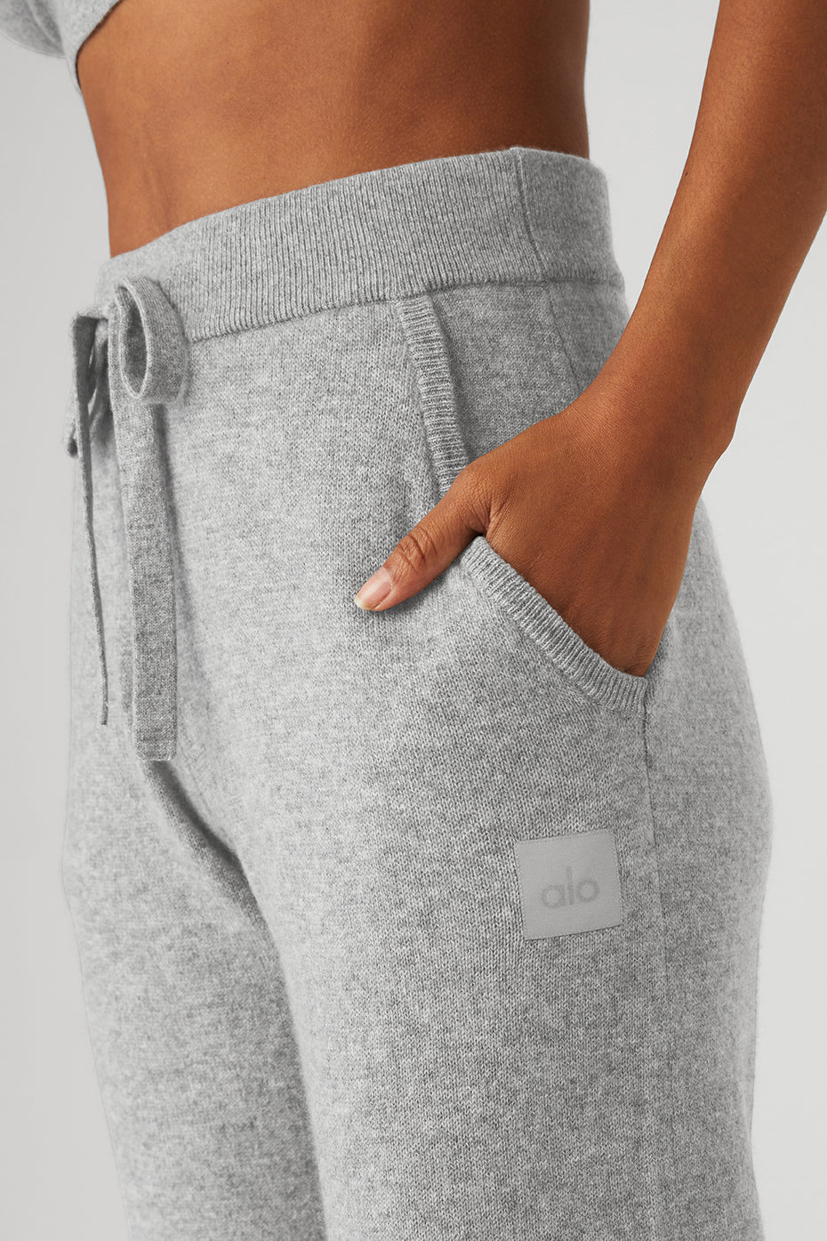 High-Waist Cashmere Jet Set Pant - Dove Grey Heather — photo 4