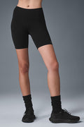 7" High-Waist Biker Short - Black — photo 1