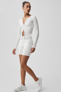 7" High-Waist Biker Short - White — photo 3