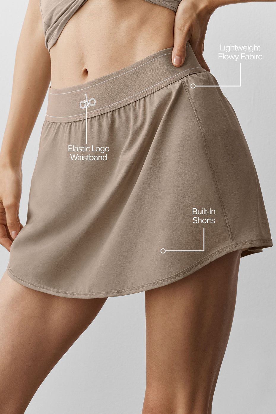Match Point Tennis Skirt - Gravel — photo 2