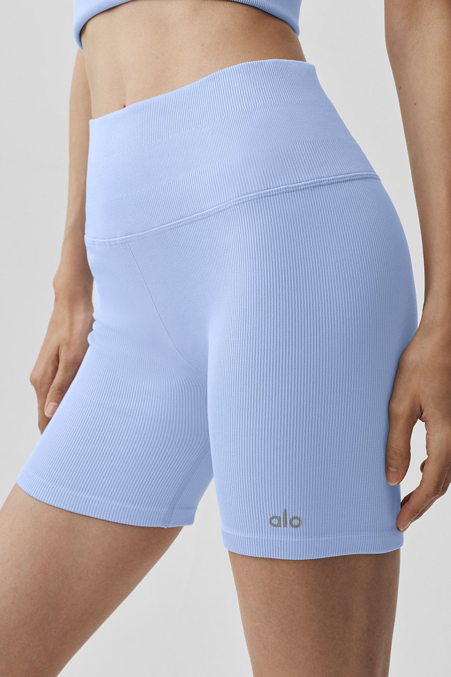 5" Seamless Ribbed Favorite Short - Light Provence Blue — photo 2