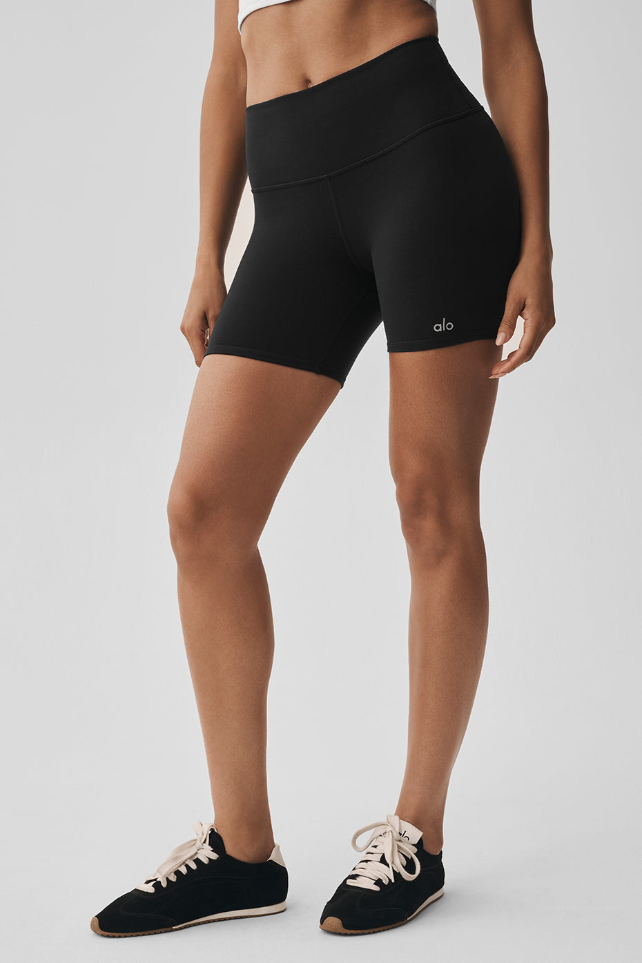 5" Airbrush High-Waist Biker Short - Black — photo 2