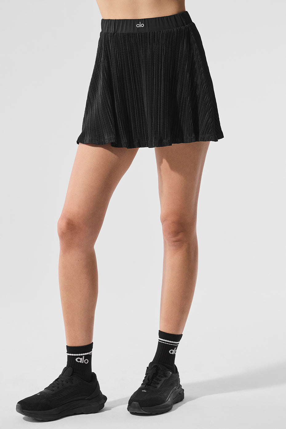 Micro Plisse Tennis Skirt - Black — photo 1