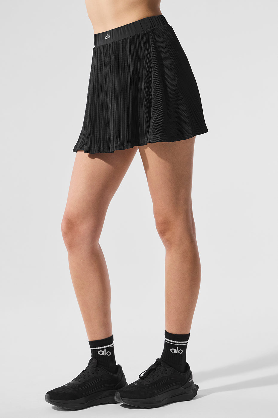 Micro Plisse Tennis Skirt - Black — photo 4