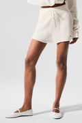 Cashmere High-Waist Plush Waffle Short - Ivory — photo 1