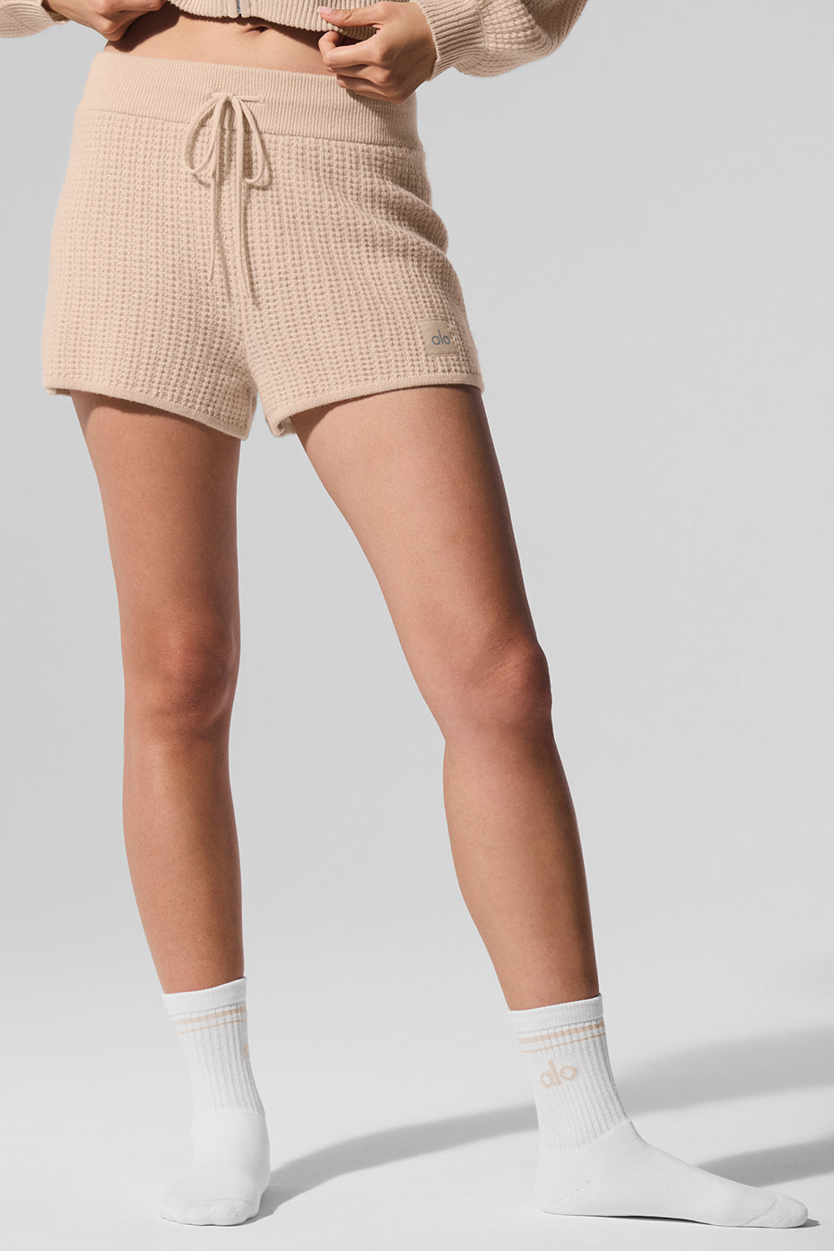Cashmere High-Waist Plush Waffle Short - Macadamia Blush — photo 1