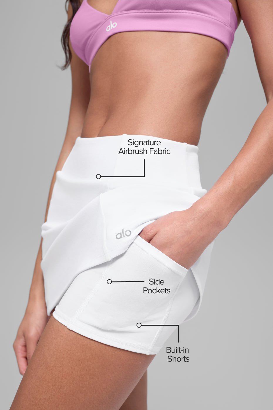 Airbrush High-Waist Good Form Tennis Skirt - White — photo 2