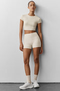 3" Alosoft High-Waist Carefree Short - Oatmeal Heather — photo 1