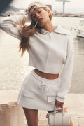 Scholar Knit Cargo Skirt - White Heather — photo 1