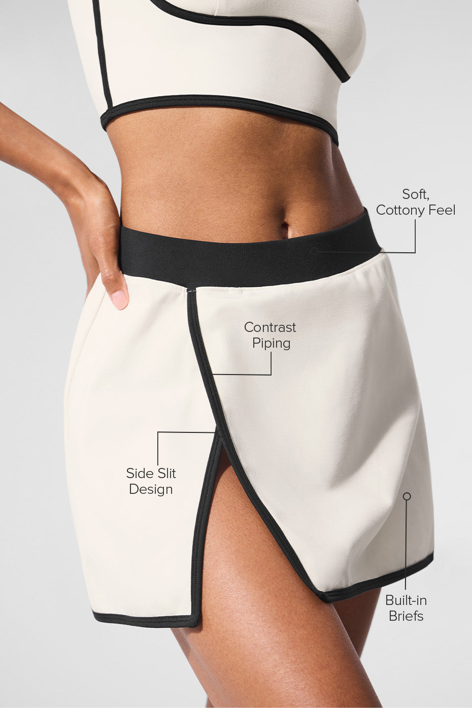 Airbrush Streamlined Skirt - Ivory/Black — photo 2