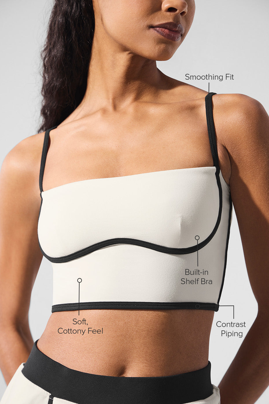 Airbrush Streamlined Bra Tank - Ivory/Black — photo 2