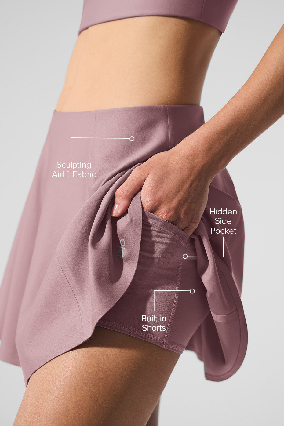 Airlift Down The Line Tennis Skirt - Smoky Quartz — photo 2