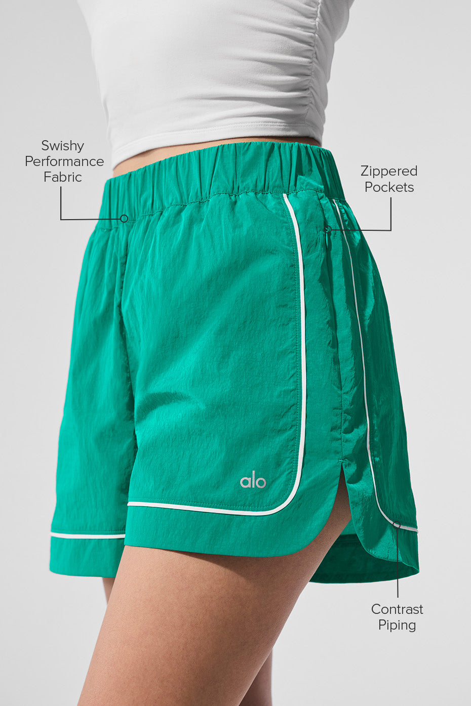 Motivate Track Short - Spruce Green/White — photo 2