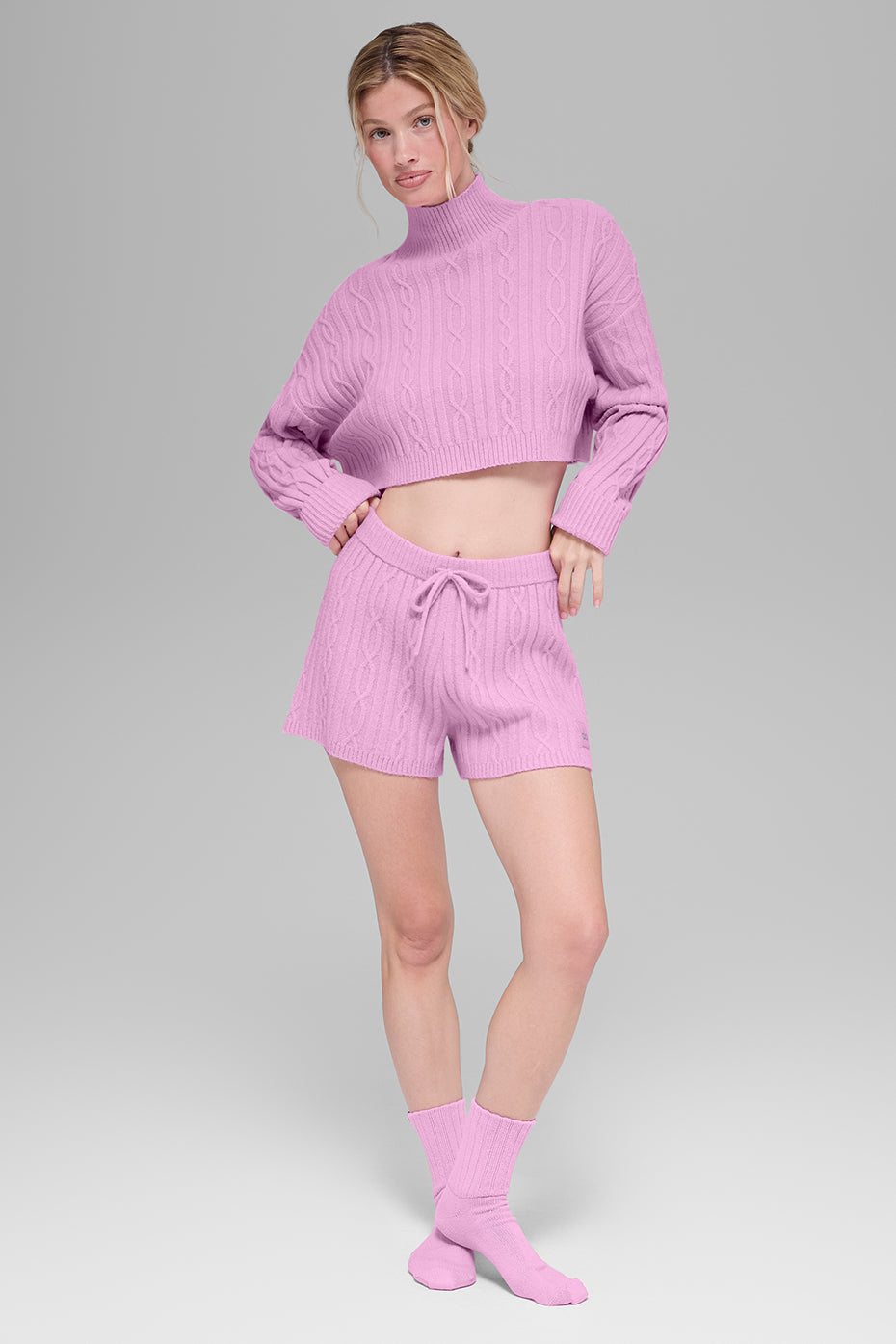 Cable Knit Winter Bliss Short - Candy Heart Pink — photo 5