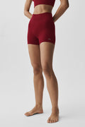 4" Seamless Modal Ribbed High-Waist Short - Summer Romance Red — photo 1