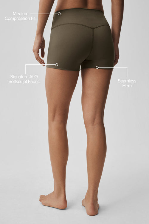 3" ALO Softsculpt High-Waist Precision Short - Olive Tree — photo 2