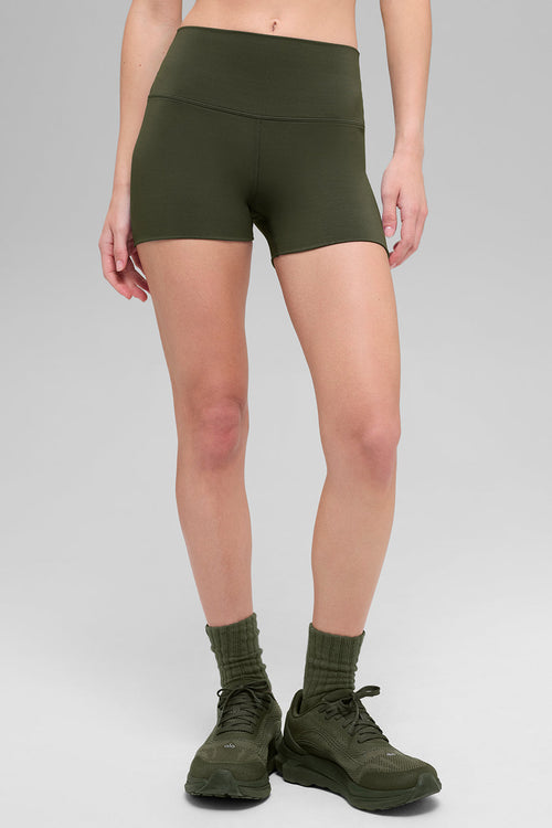 3" ALO Softsculpt High-Waist Precision Short - Green Olive — photo 1