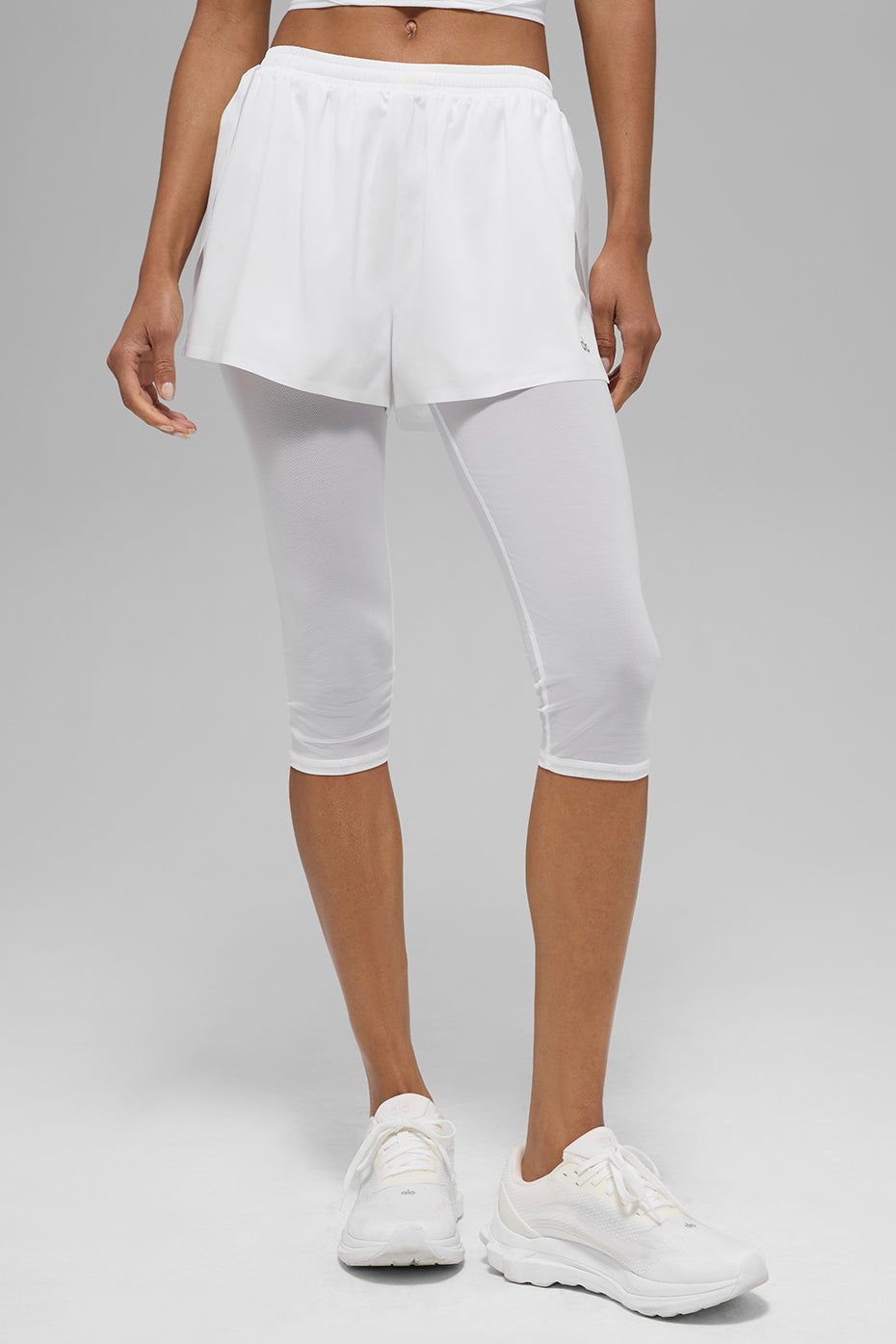 Mesh Front Runner 2 In 1 Short - White — photo 1