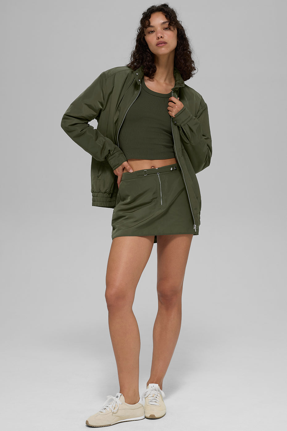 Work It Mini Skirt - Green Olive — photo 6