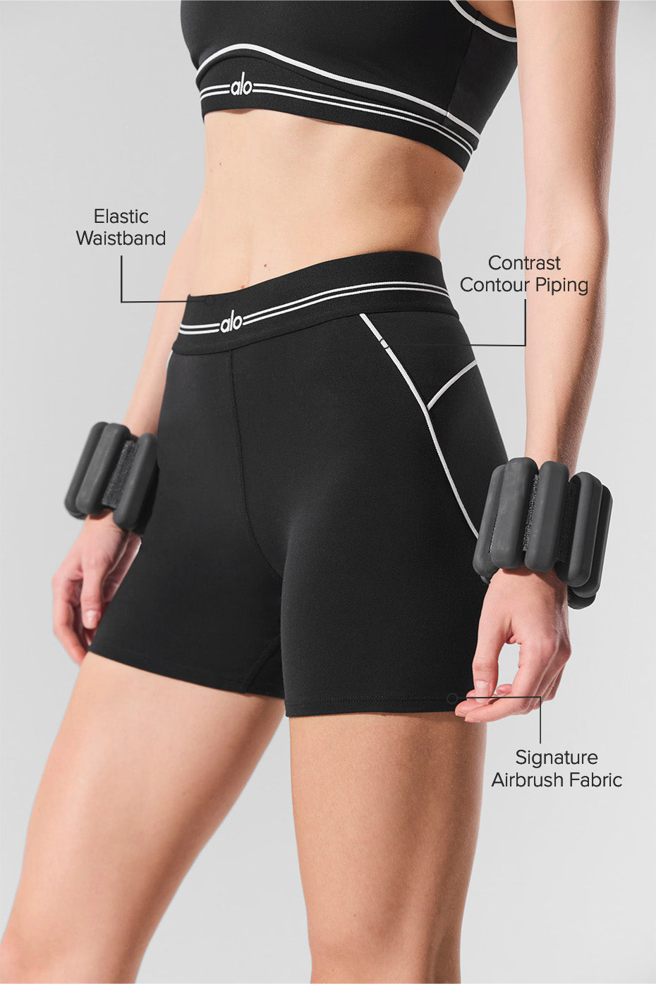 4" Airbrush High-Waist Heart Throb Short - Black/White — photo 3