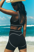4" Airbrush High-Waist Heart Throb Short - Black/White — photo 1
