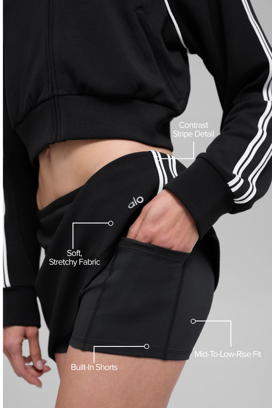 Track Star Mini Skirt - Black — photo 2