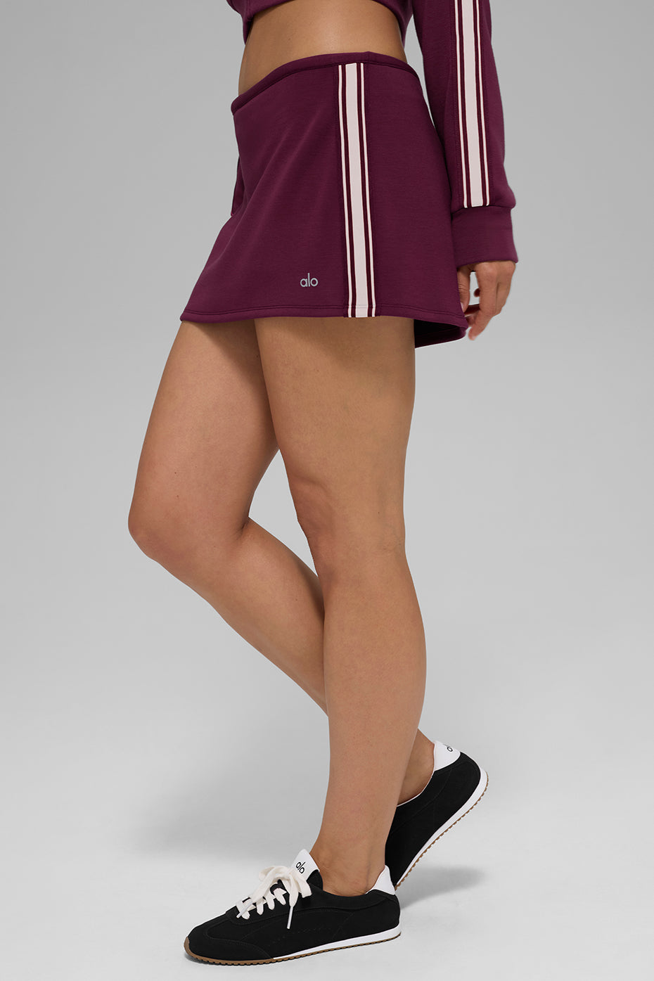 Track Star Mini Skirt - Burgundy — photo 6