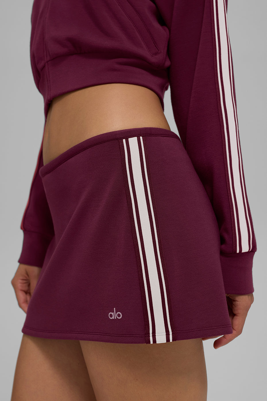 Track Star Mini Skirt - Burgundy — photo 2