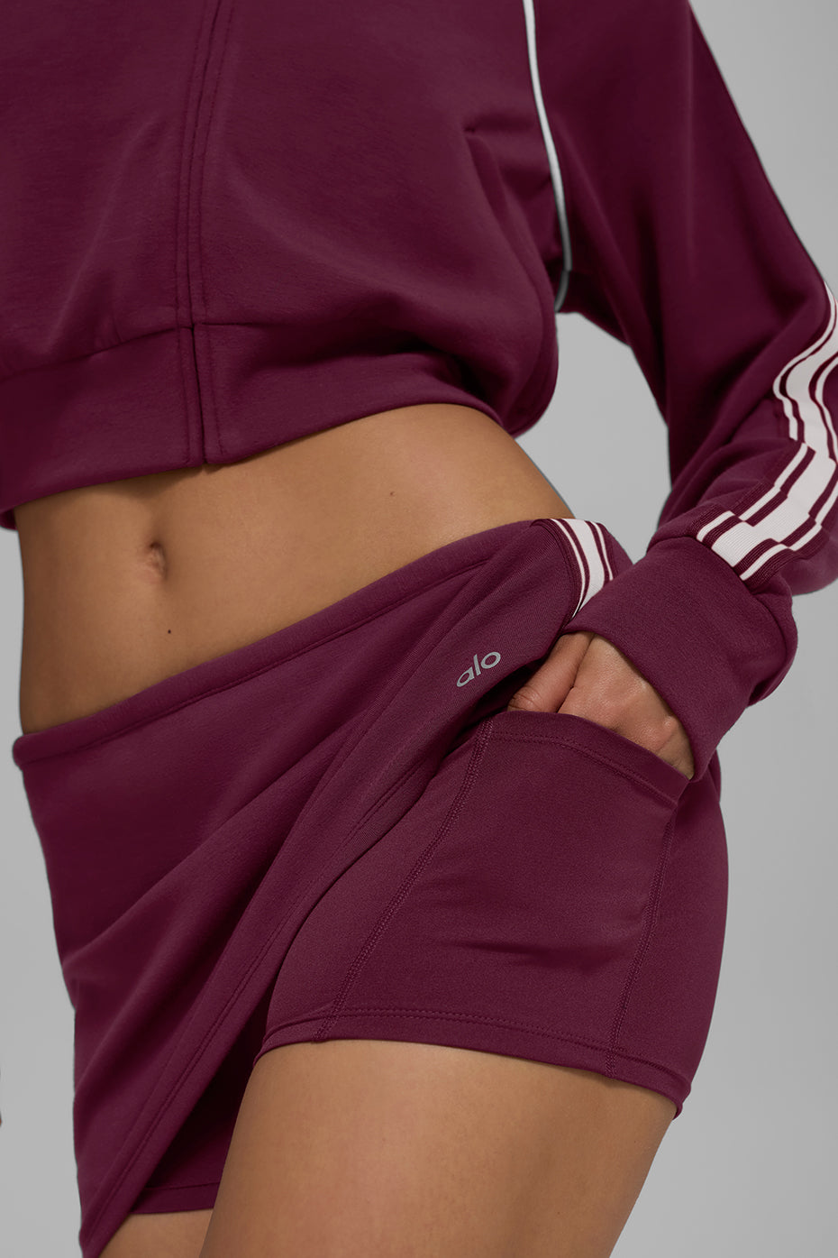 Track Star Mini Skirt - Burgundy — photo 5