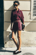 Track Star Mini Skirt - Burgundy — photo 1
