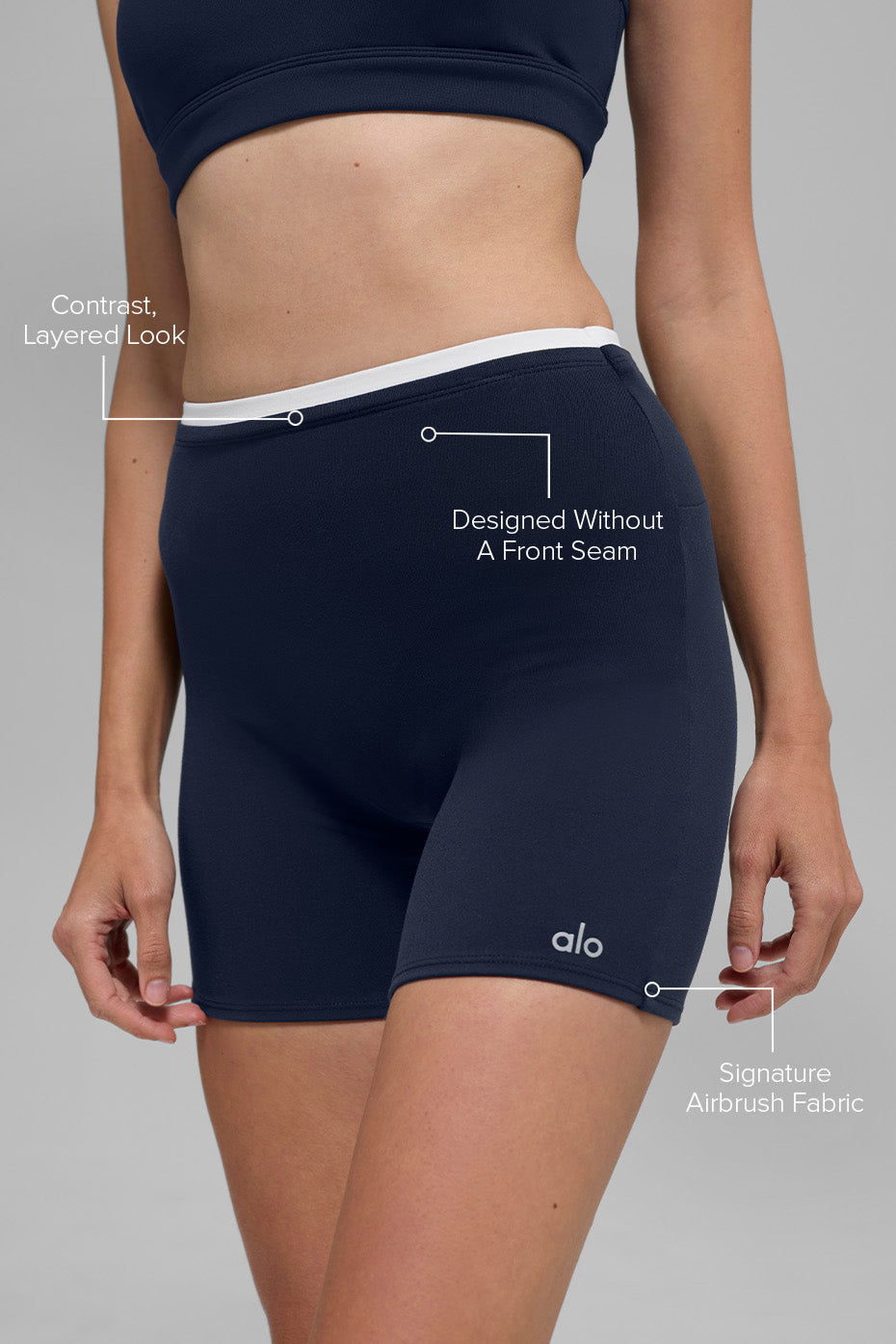 5" Airbrush Double Up Short - Navy/White — photo 2