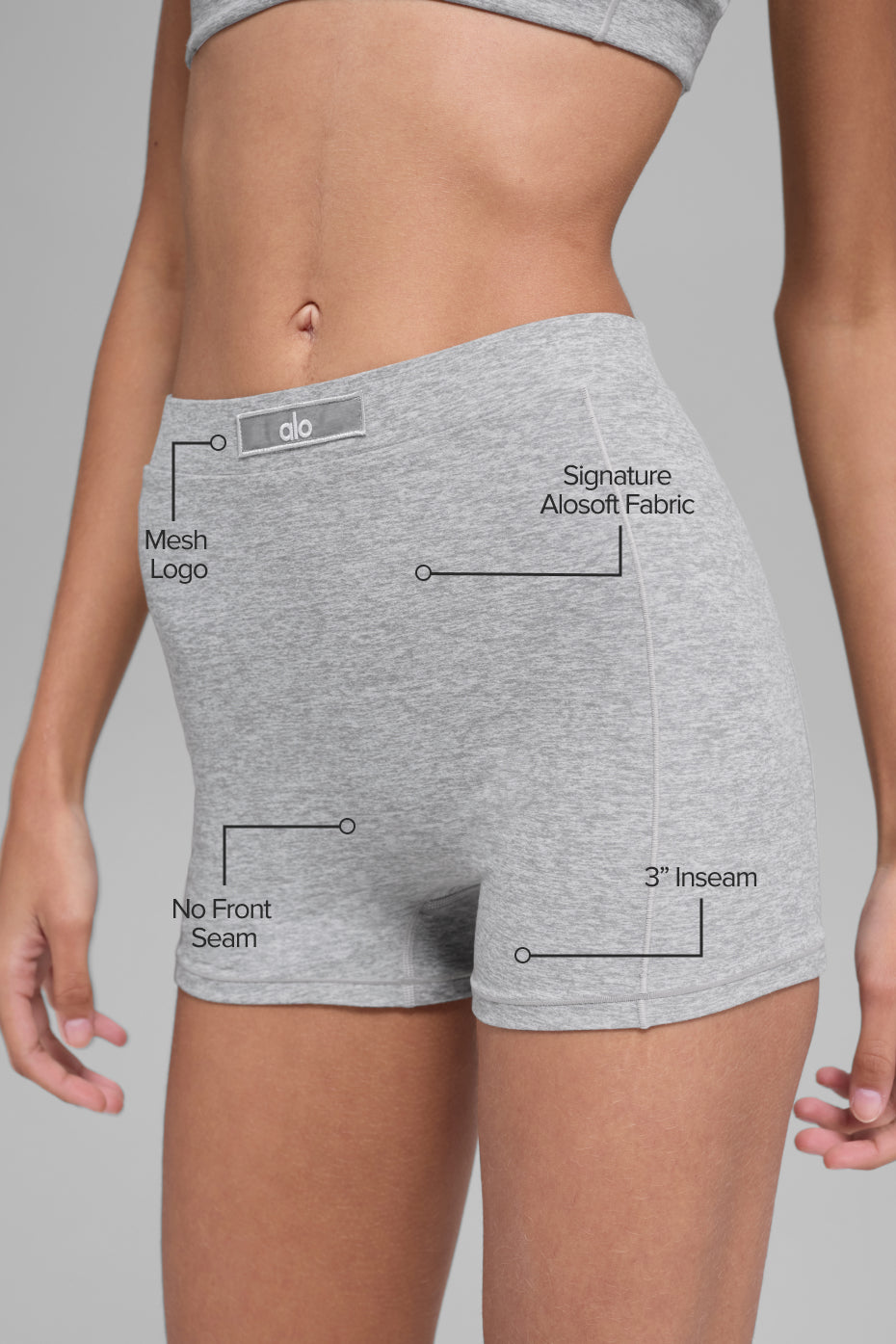 Alosoft Sincere Micro Short - Athletic Heather Grey — photo 2