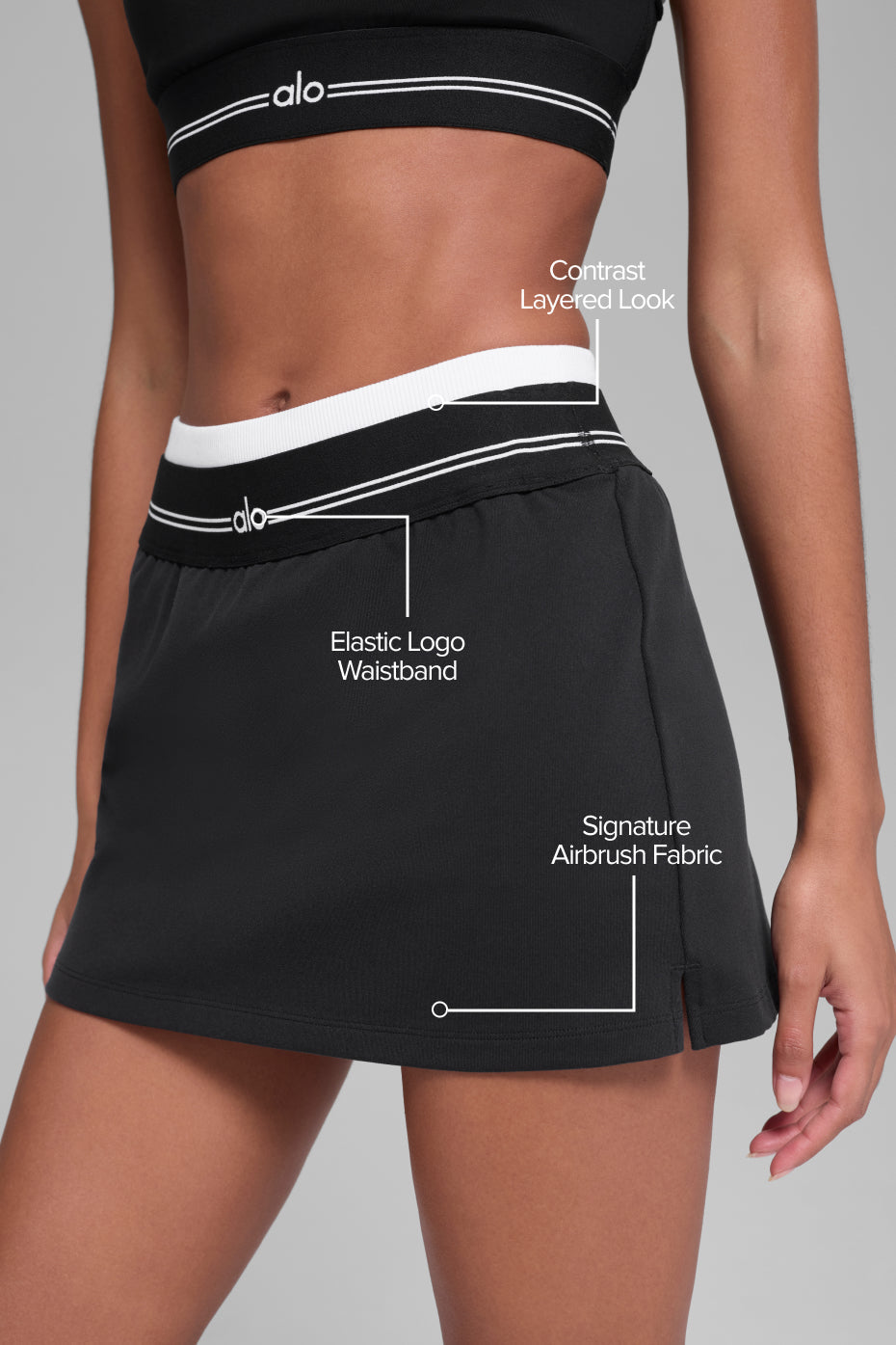 Airbrush Better Together Tennis Skirt - Black/White — photo 2