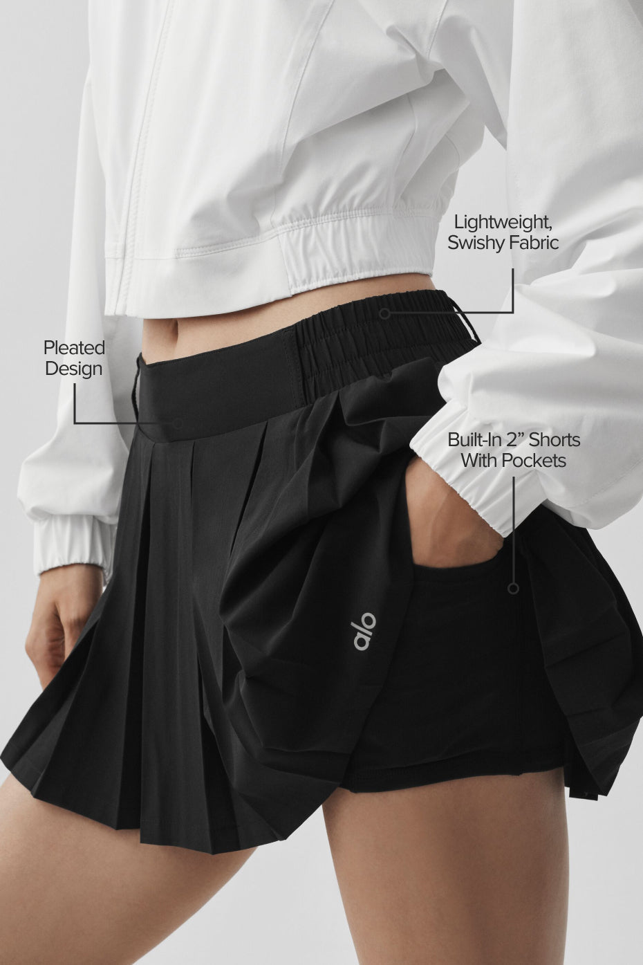 Rally Tennis Skirt - Black — photo 2