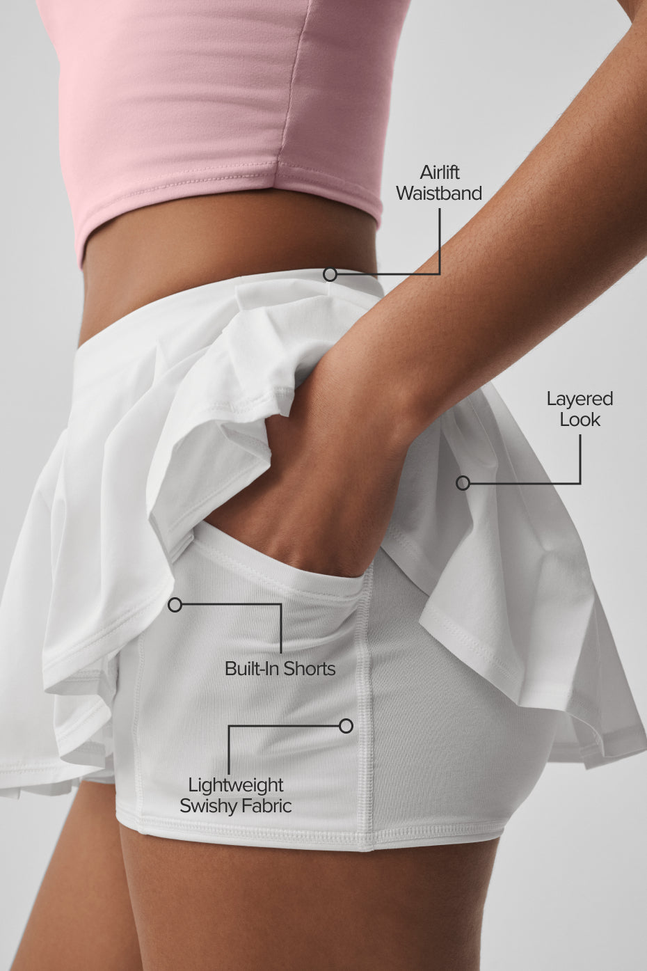 Double Or Nothing Tennis Skirt - White — photo 2