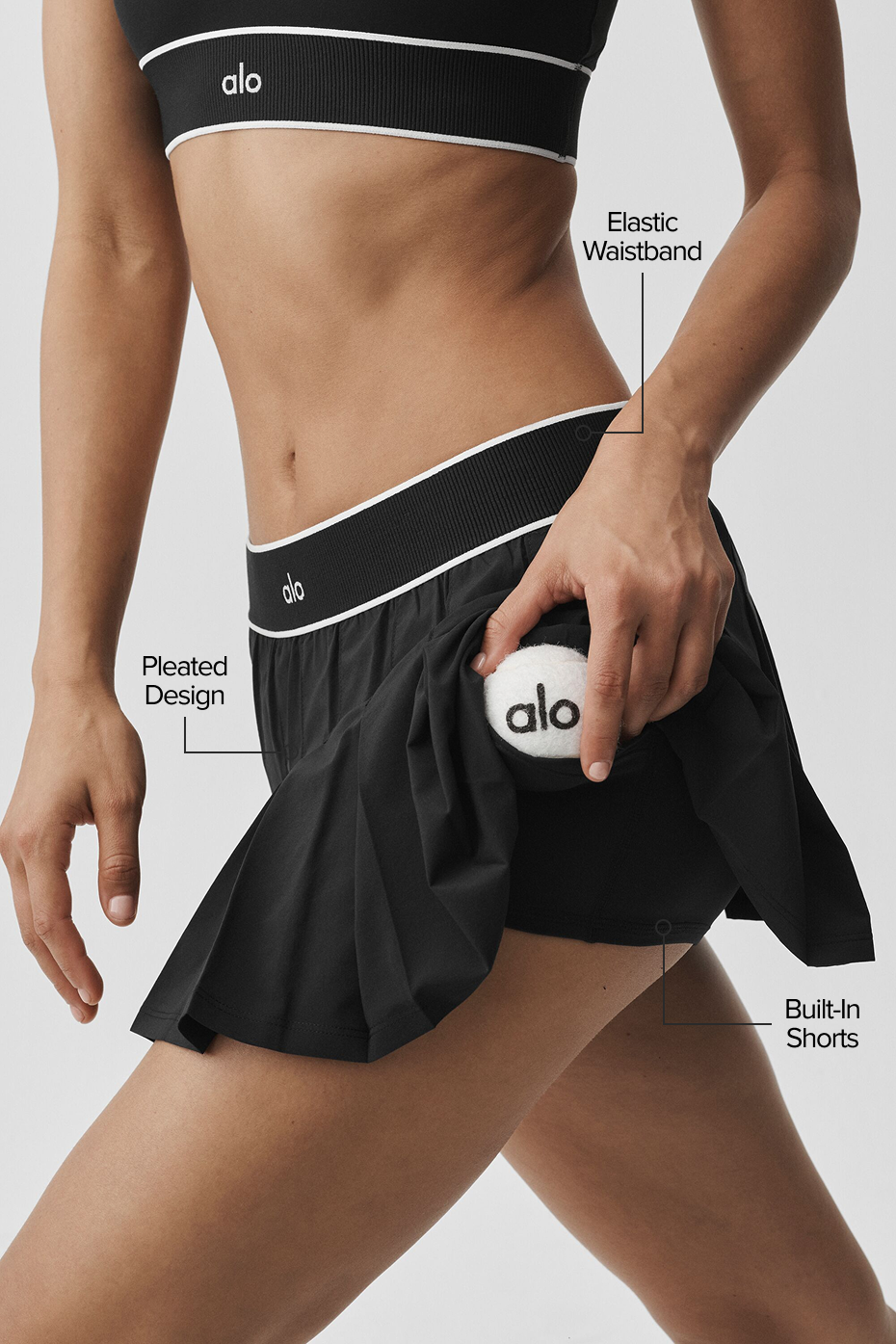 Low-Rise Amp It Up Tennis Skirt - Black — photo 2