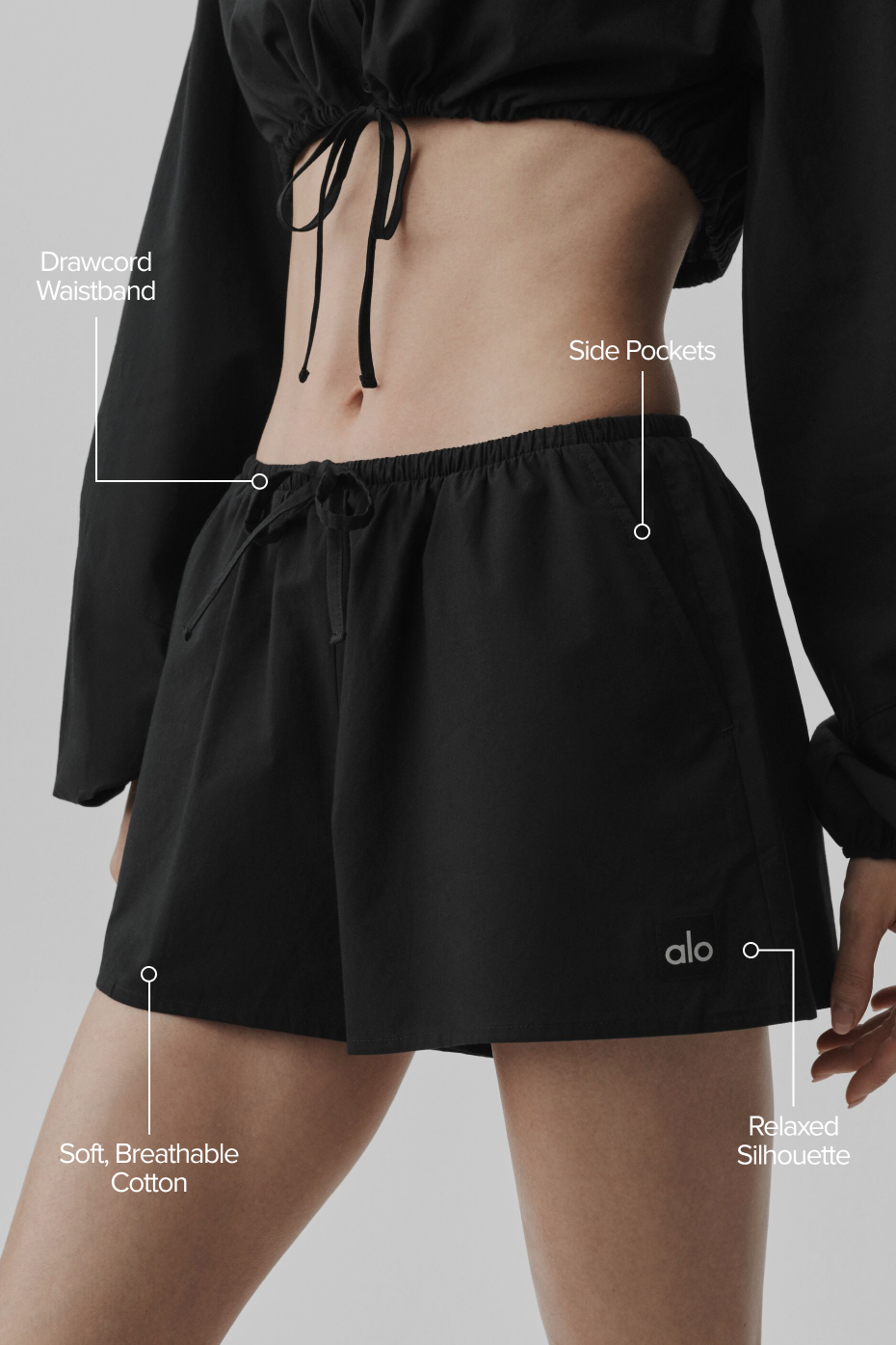 Cotton High-Waist Real Deal Short - Black — photo 2