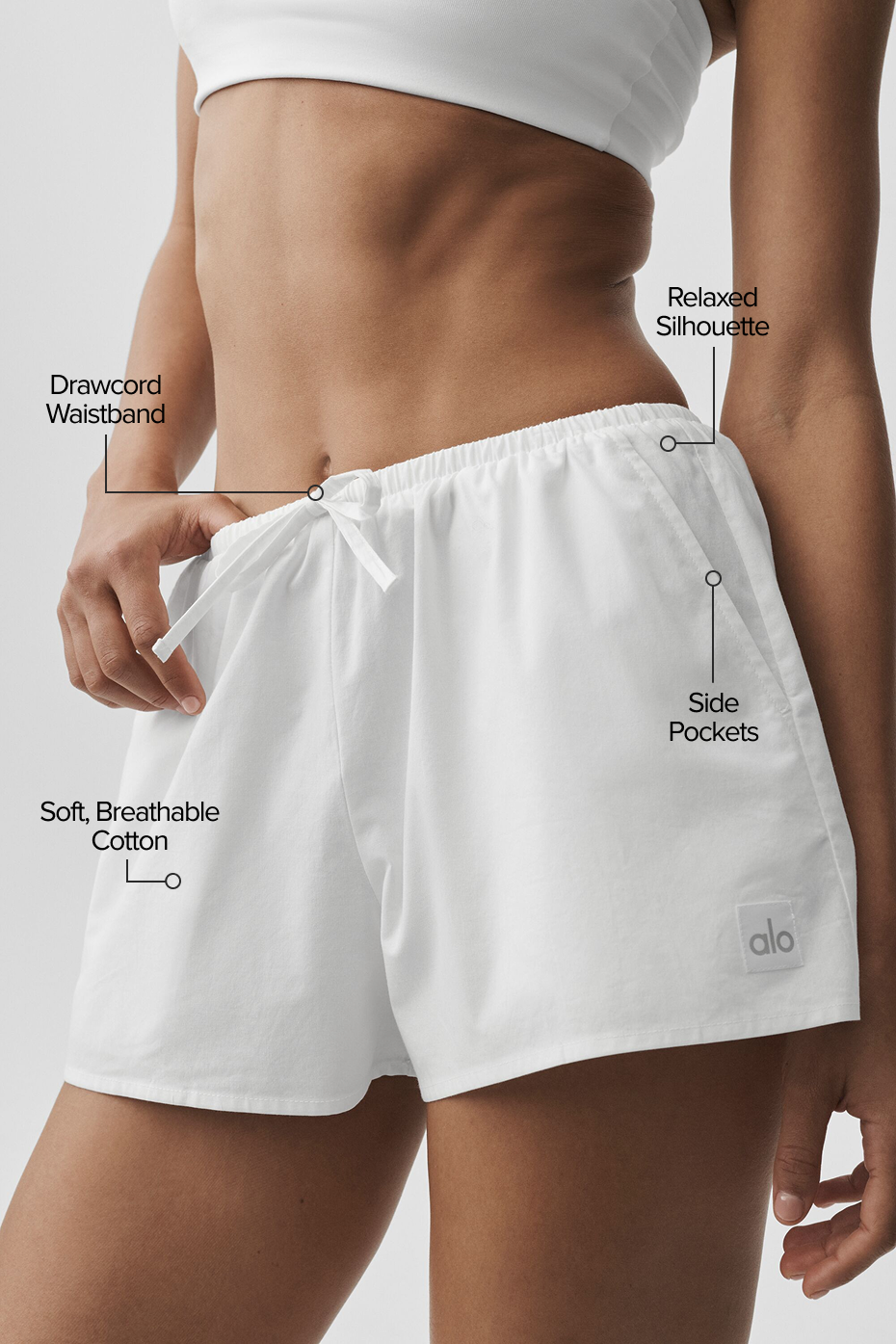 Cotton High-Waist Real Deal Short - White — photo 2