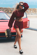 Cotton High-Waist Real Deal Short - Summer Romance Red — photo 1