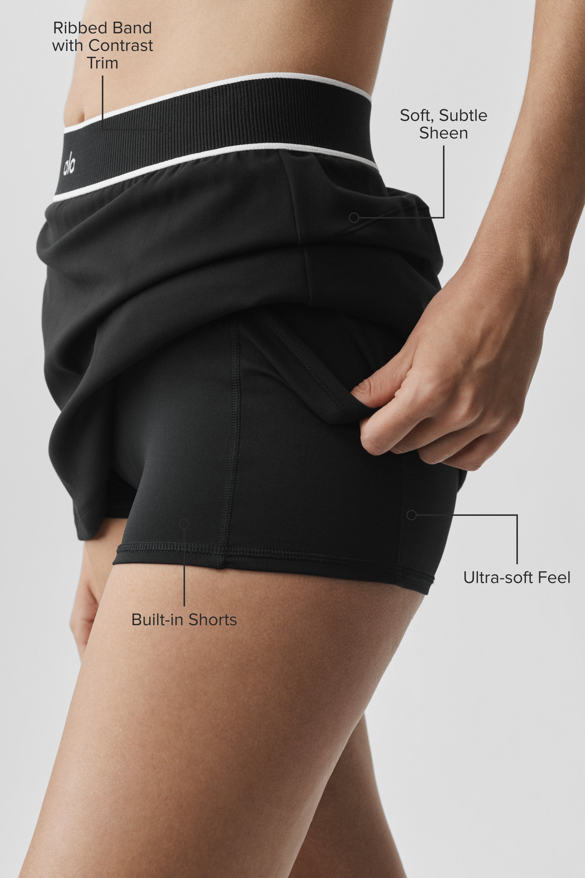 ALO Softsculpt Amp It Up Tennis Skirt - Black — photo 2