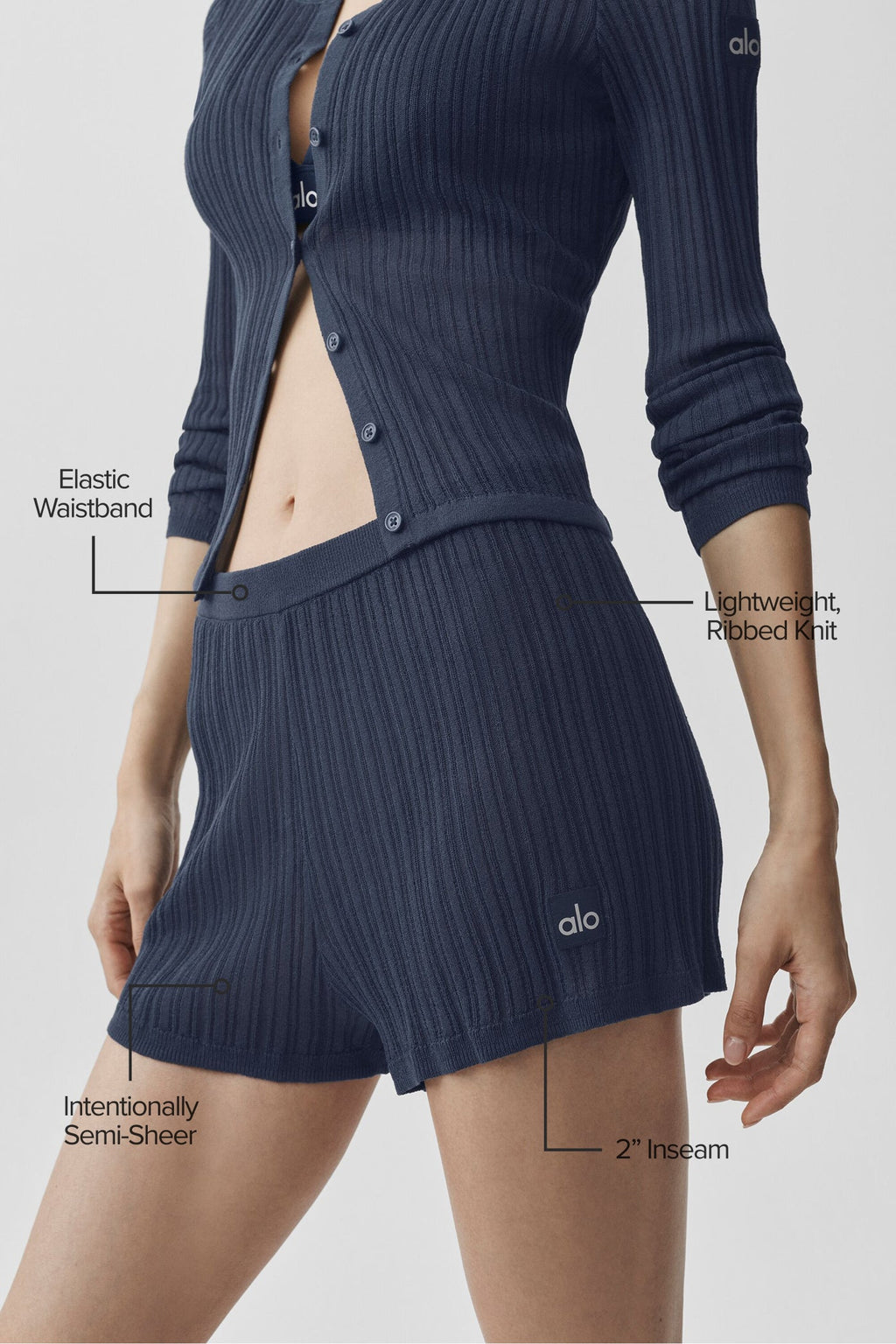 Sweater High-Waist Sunlit Short - Navy — photo 2